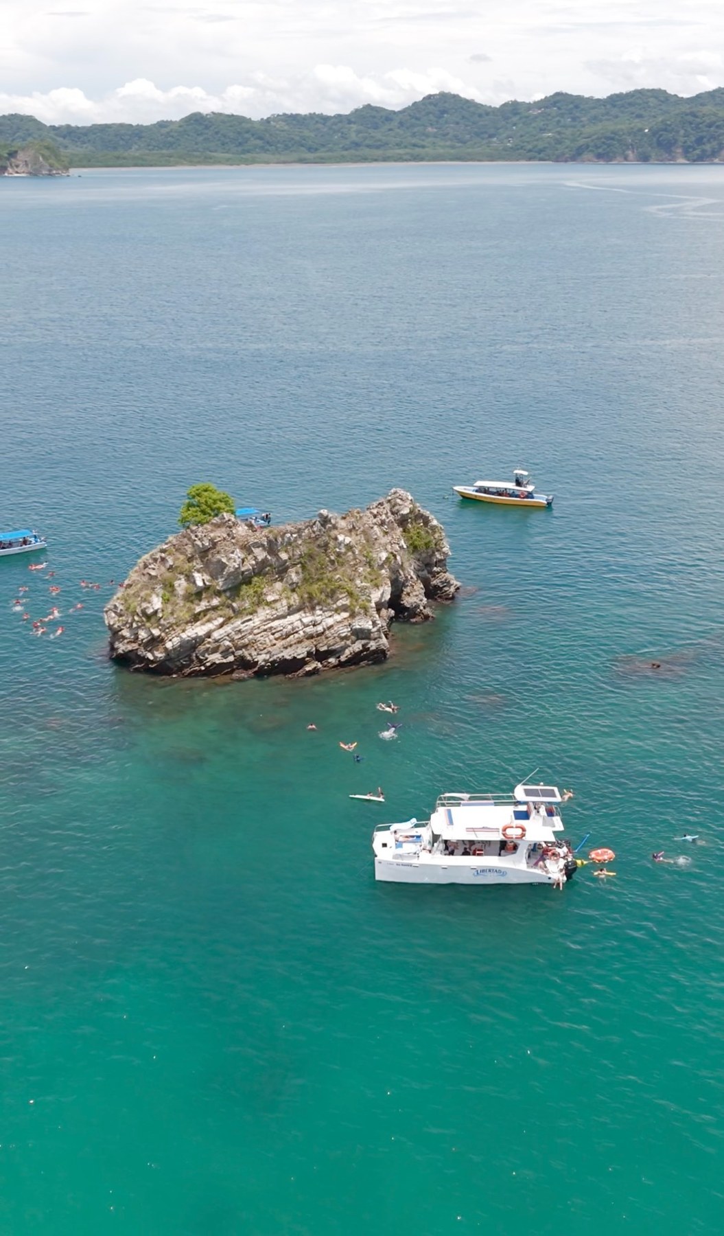 Grupo disfrutando a bordo del catamarán